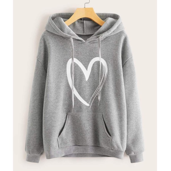 Tops - CARMEN Heart Print Hoodie